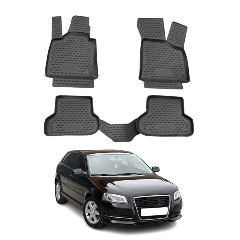 Sonderangebot OMAC Gummimatten Fußmatten für Audi A3 Sportback 3tür 2003-2013 Schwarz 4x