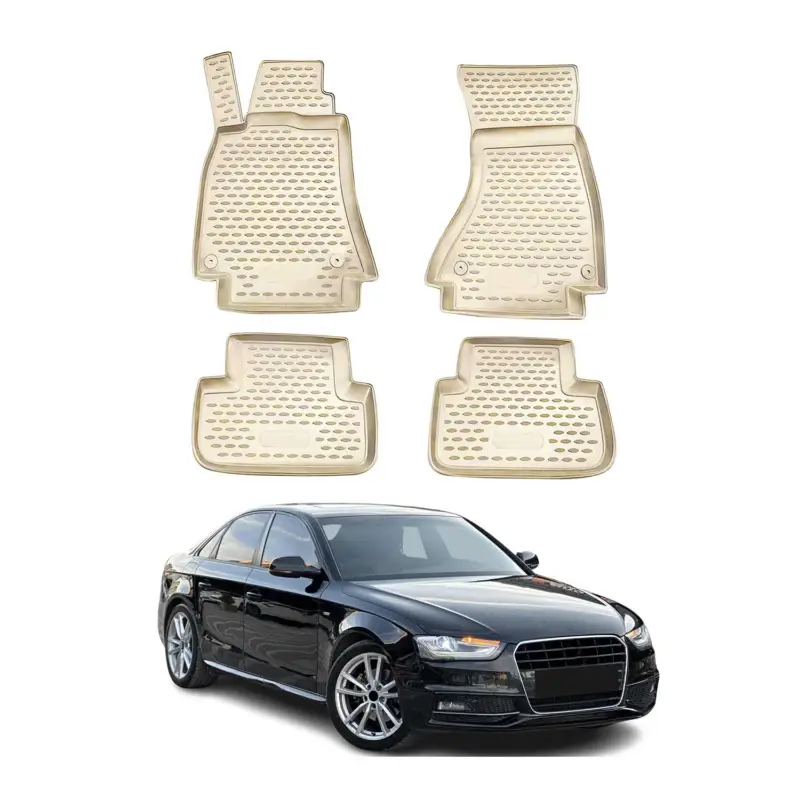 Garantierte Lieferung OMAC Gummimatten Fußmatten für Audi A4 B8 Limo Avant Allroad 2009-2016 Beige 4x