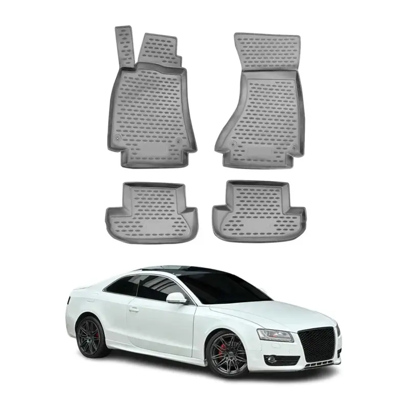 OMAC Gummimatten Fußmatten für Audi A5 Cabriolet Coupe 2009-2016 TPE Grau 4tlg Top-Angebot