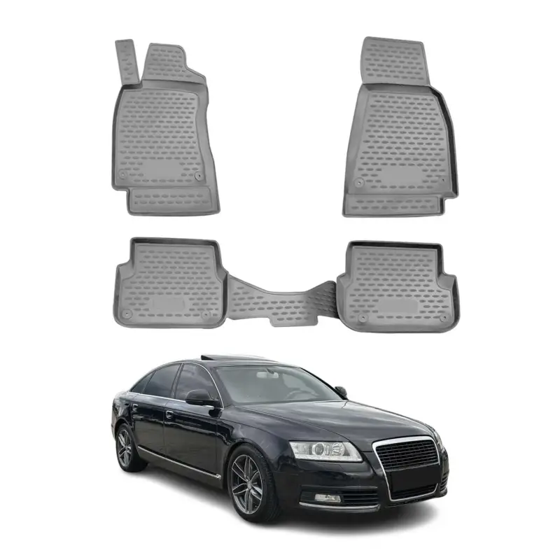 Aktuell OMAC Gummimatten Fußmatten für Audi A6 Limousine Allroad Avant FL 2008-2011 Grau