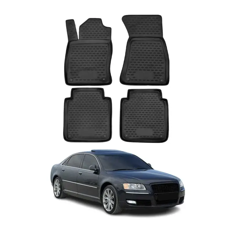 Neue Kollektion OMAC Gummimatten Fußmatten für Audi A8 Lang D3 2002-2010 TPE Matten Schwarz 4x