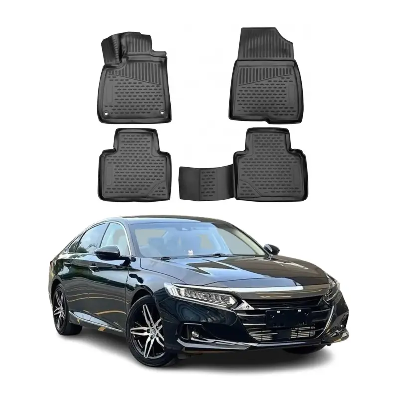 Echt OMAC Gummimatten Fußmatten für Honda Accord 2018-2021 TPE Automatten Schwarz 4x