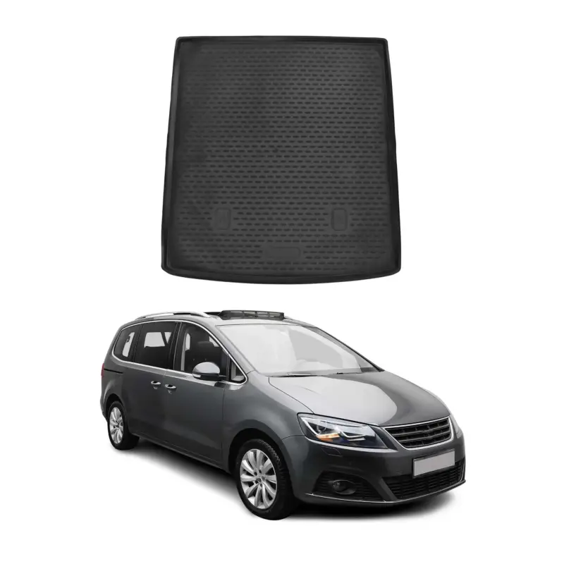 Kofferraummatte Kofferraumwanne für Seat Alhambra 2017-2021 Gummi TPE Schwarz Heißes Angebot