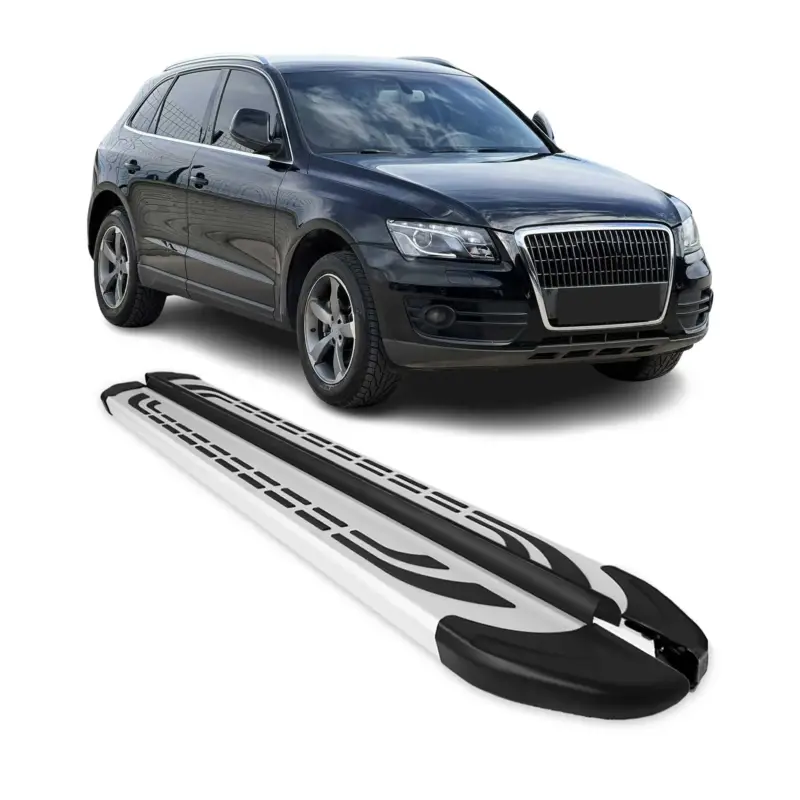 Trittbretter Seitenschweller Seitenbretter für Audi Q5 8RB 2008-2017 Alu Grau Heißes Angebot