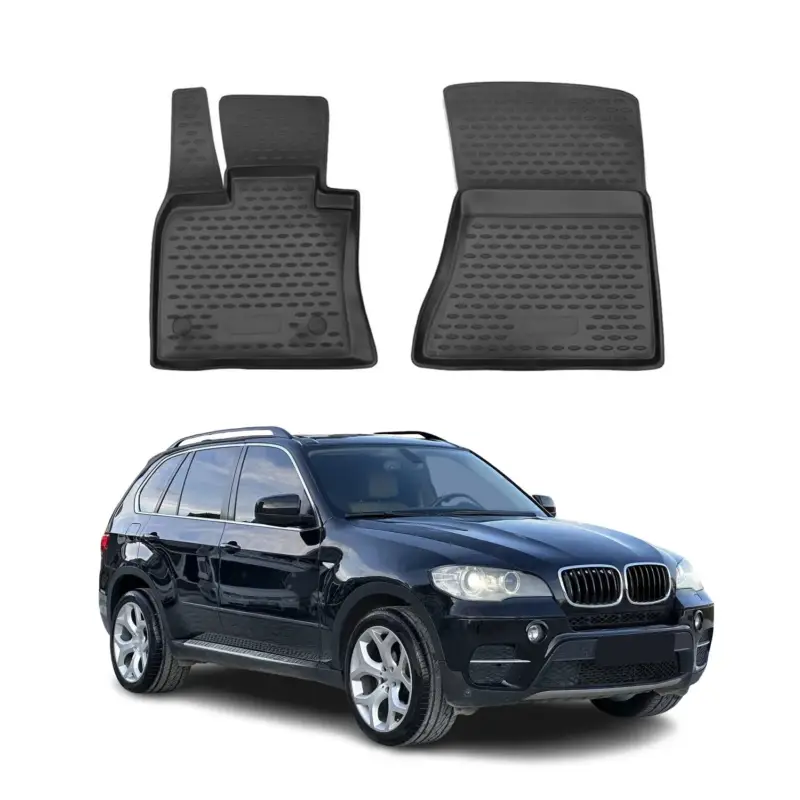 OMAC Gummimatten Fußmatten für BMW X5 2006-2013 TPE Automatten Schwarz 2x Neue Ware