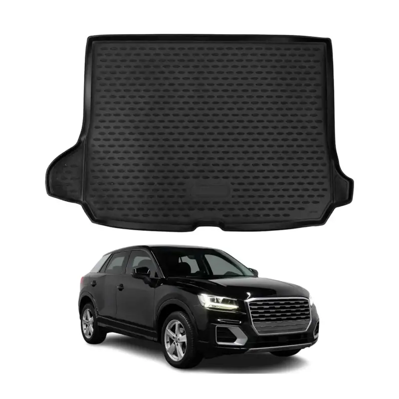Geprüft Kofferraummatte Kofferraumwanne für Audi Q2 2017-2026 Gummi TPE Schwarz