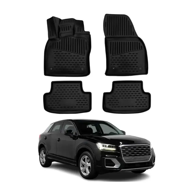 OMAC Gummimatten Fußmatten für Audi Q2 2017-2026 TPE Automatten Schwarz 4x Neue Kollektion