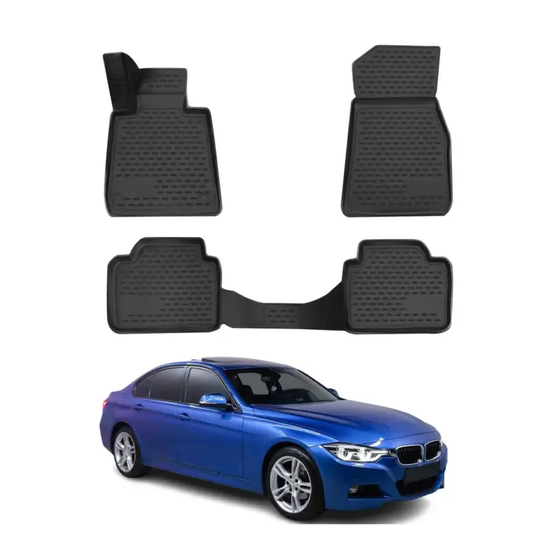 OMAC Gummi Fußmatten für BMW 3er F30 F31 2012-2018/4er F32 F36 13-21 Schwarz 4x Preiswert