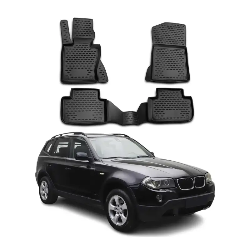 OMAC Gummimatten Fußmatten für BMW X3 E83 2003-2010 TPE Automatten Schwarz 4x Nur Für Kurze Zeit