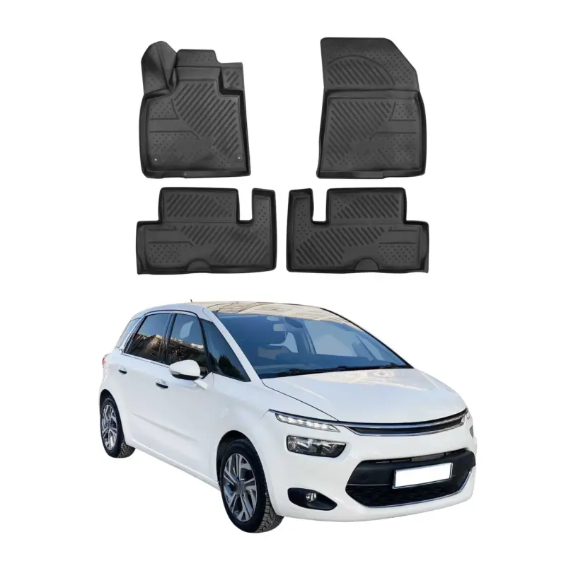 Sofort Bestellen OMAC Gummimatten Fußmatten für Citroen C4 Picasso 2013-2024 TPE Schwarz 4x