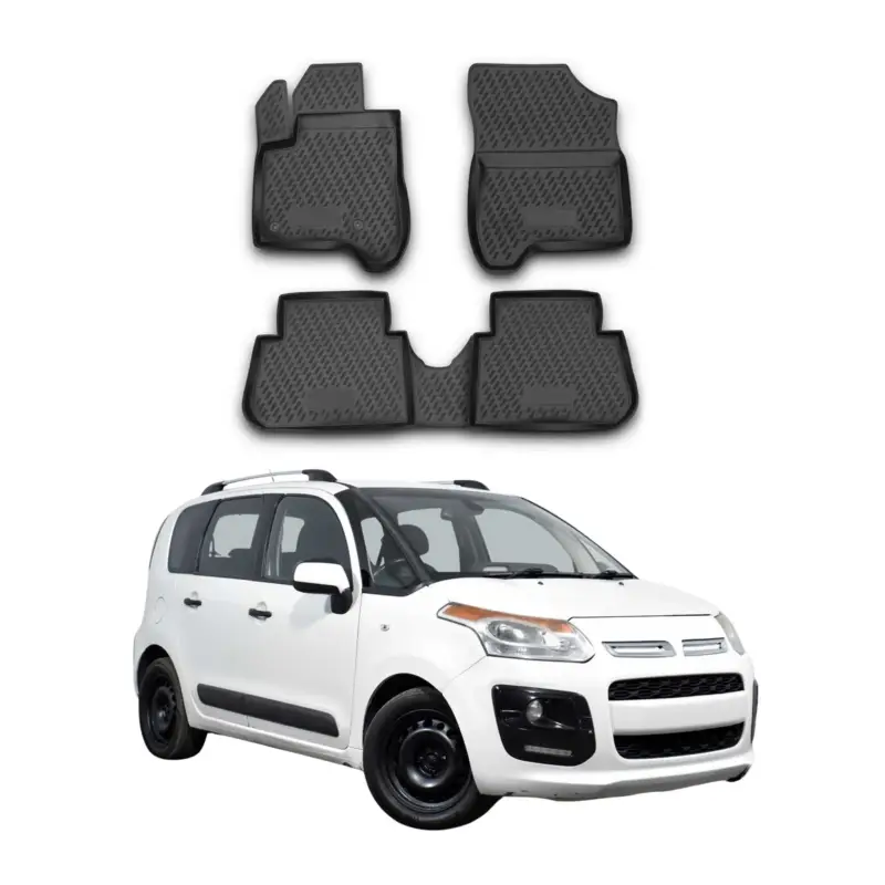 Knallerangebot OMAC Gummimatten Fußmatten für Citroen C3 Picasso 2009-2016 TPE Schwarz 4tlg