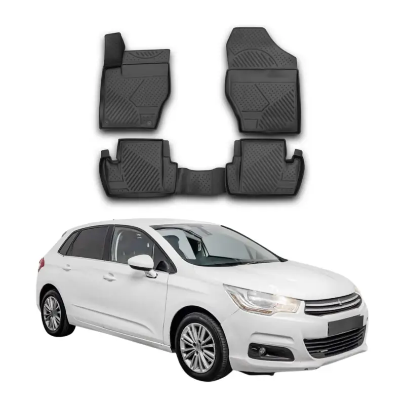 Sale OMAC Gummimatten Fußmatten für Citroen C4 2011-2020 TPE Automatten Schwarz 4x