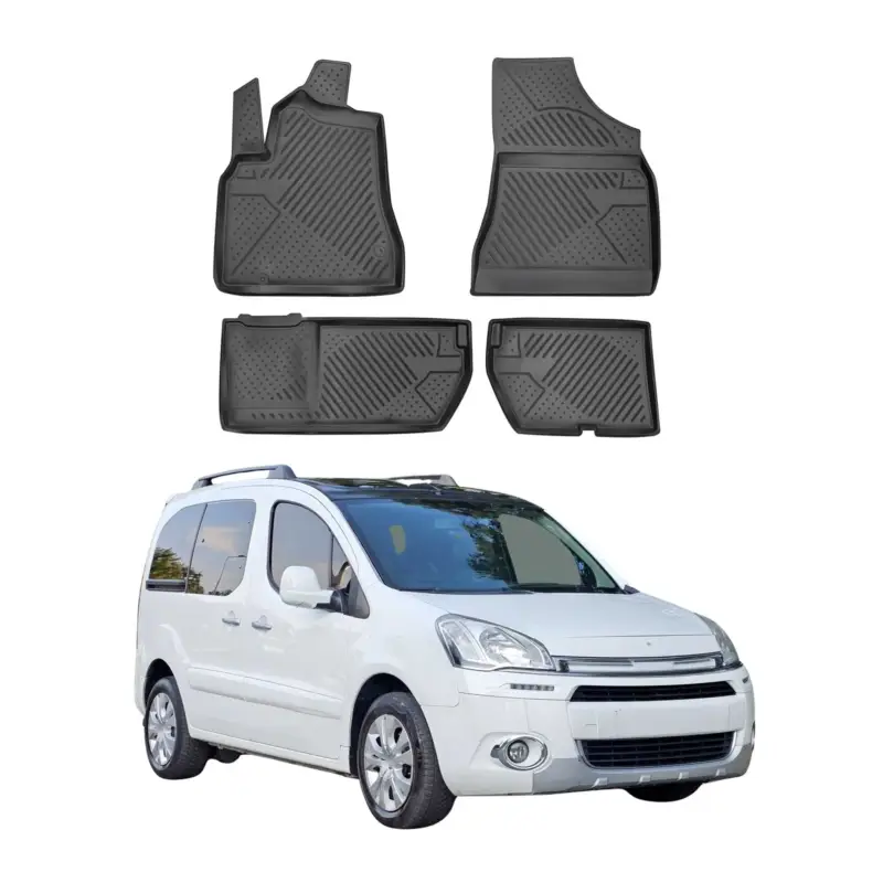 OMAC Gummimatten Fußmatten für Citroen Berlingo 2008-2018 TPE Matten Schwarz 4x Direkt Vom Hersteller