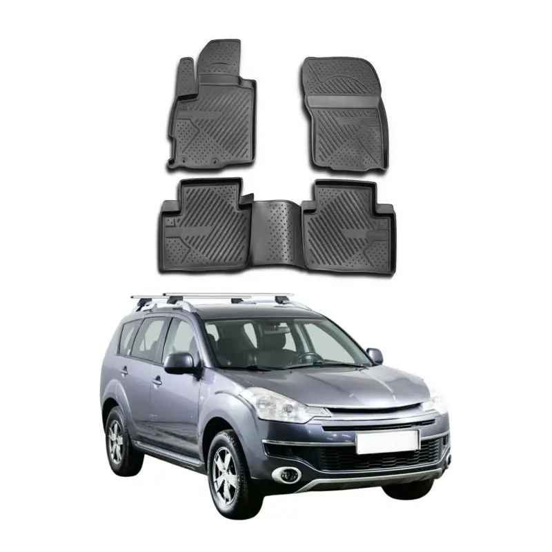 Aktuell OMAC Gummimatten Fußmatten für Citroen C-Crosser 2007-2012 TPE Matten Schwarz 4x