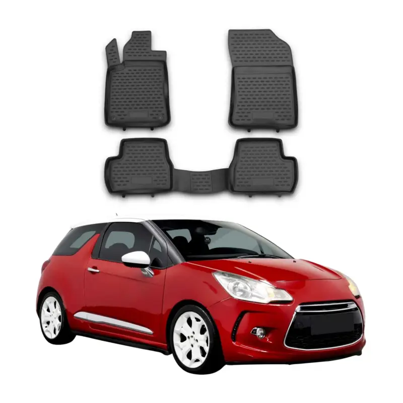 Aktuell OMAC Gummimatten Fußmatten für Citroen DS3 2010-2019 TPE Automatten Schwarz 4x