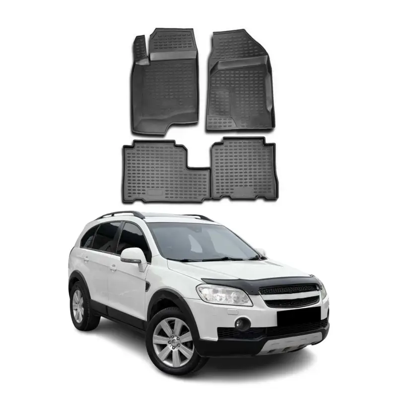 Neue Ware OMAC Gummimatten Fußmatten für Chevrolet Captiva 2006-2017 5Sitz TPE Schwarz 4x