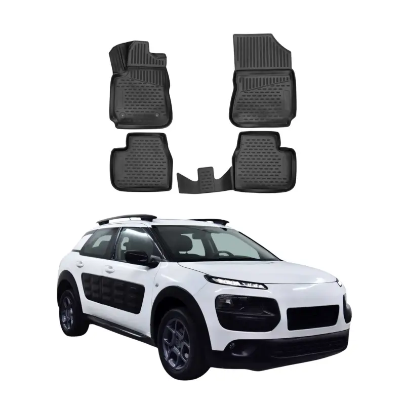 Mega-Angebot OMAC Gummimatten Fußmatten für Citroen C4 Cactus 2014-2020 TPE Matten Schwarz 4x
