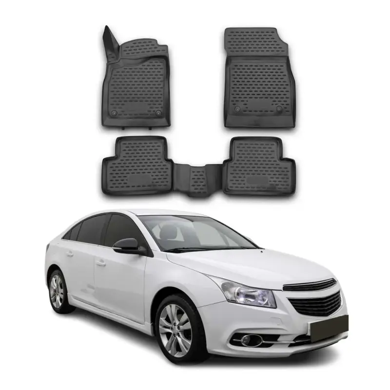 OMAC Gummimatten Fußmatten für Chevrolet Cruze 2009-2015 TPE Matten Schwarz 4x Knallerangebot