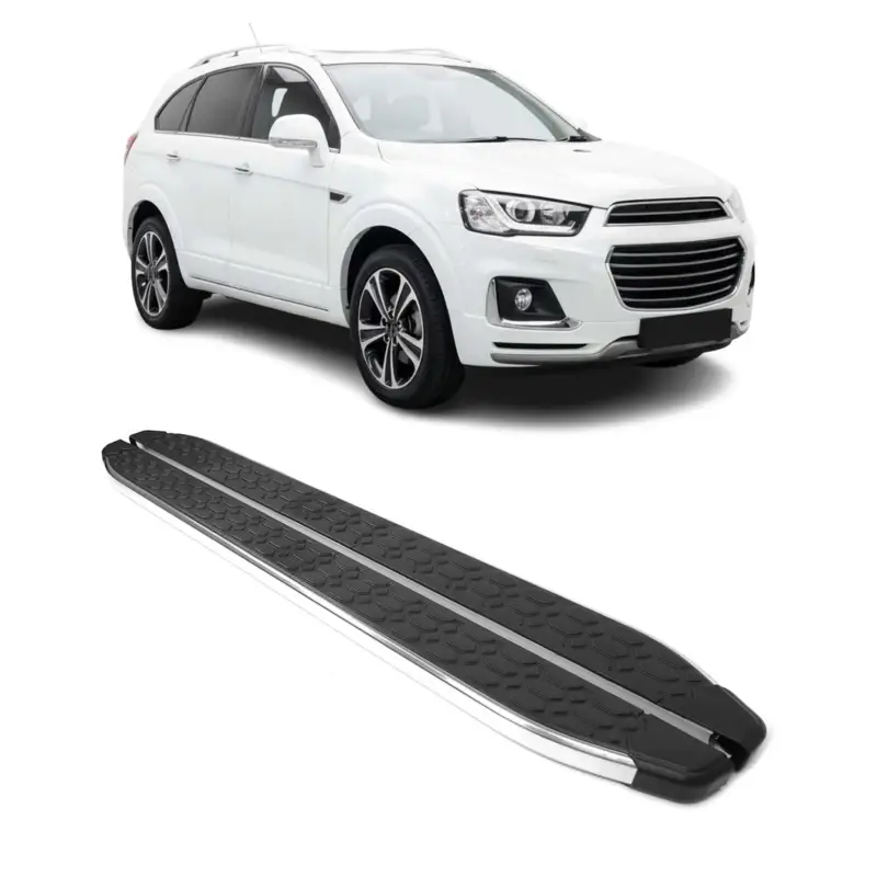Trittbretter Seitenschweller für Chevrolet Captiva 2016-2021 Stahl Schwarz Grau Super-Preis