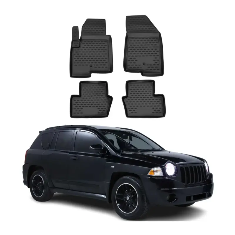 Begrenztes Angebot OMAC Gummimatten Fußmatten für Jeep Compass MK49 / Patriot 2006-2017 TPE Schwarz
