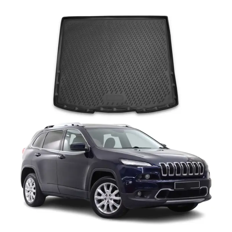 Kofferraummatte Kofferraumwanne für Jeep Cherokee 2013-2019 Gummi TPE Schwarz Neu