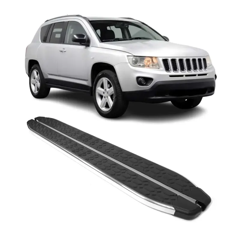 Trittbretter Seitenschweller für Jeep Compass 2011-2016 Edelstahl Schwarz Silber Angebot