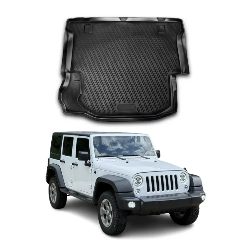 Neu Kofferraummatte Kofferraumwanne für Jeep Wrangler 2007-2017 Gummi TPE Schwarz