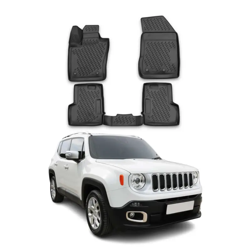 OMAC Gummimatten Fußmatten für Jeep Renegade 2014-2024 TPE Automatten Schwarz 4x Direkt Vom Hersteller
