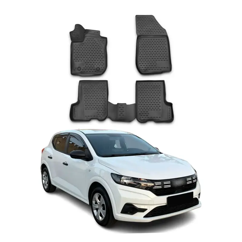 Letzte Chance OMAC Gummimatten Fußmatten für Dacia Sandero 2012-2020 TPE Automatten Schwarz 4x