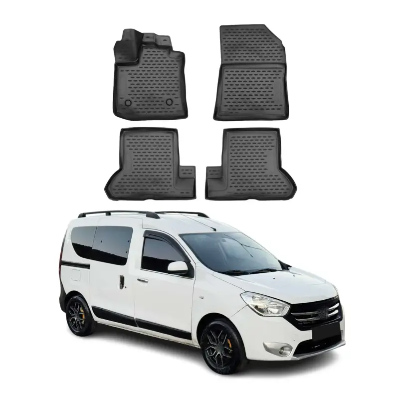 Bestpreis OMAC Gummimatten Fußmatten für Dacia Dokker 2012-2021 TPE Automatten Schwarz 4x
