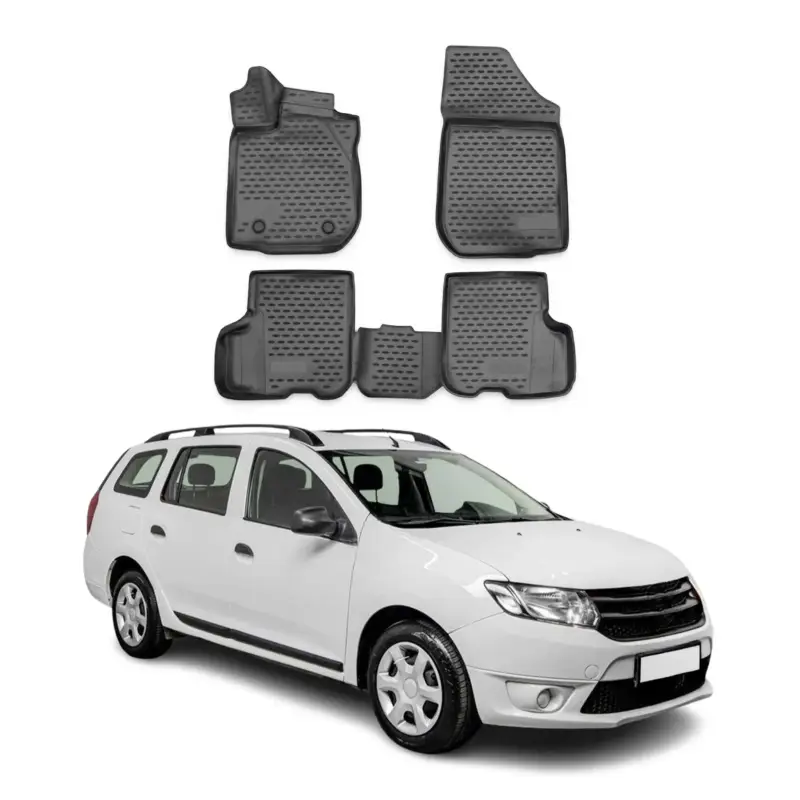 OMAC Gummimatten Fußmatten für Dacia Logan MCV2 2013-2016 TPE Matten Schwarz 4x Sichere Zahlung