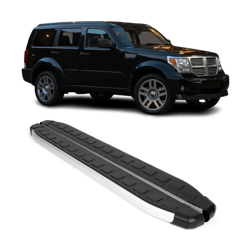 Seitenschweller Seitenbretter Trittbretter für Dodge Nitro 2007-2011 Alu Schwarz Zertifiziert