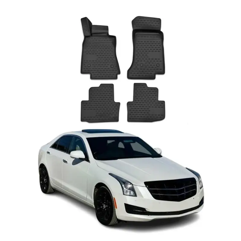 OMAC Gummimatten Fußmatten für Cadillac Ats 2013-2024 TPE Automatten Schwarz 4x Begrenztes Angebot