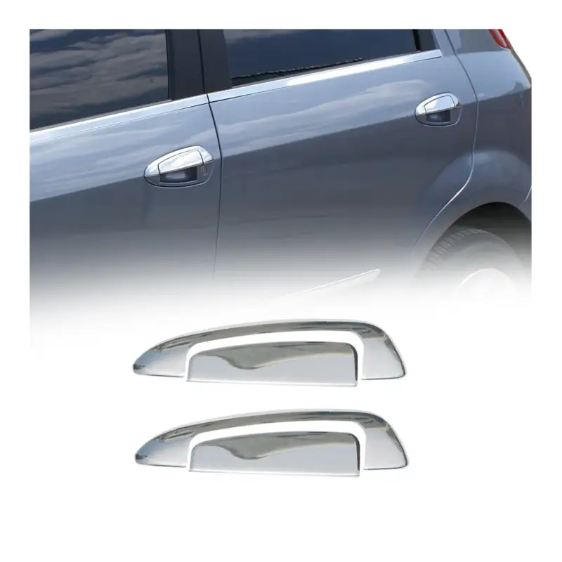 Zertifiziert Chrom Türgriff Blende für Fiat Grande Punto 2005-2009 2Tür Edelstahl 4tlg