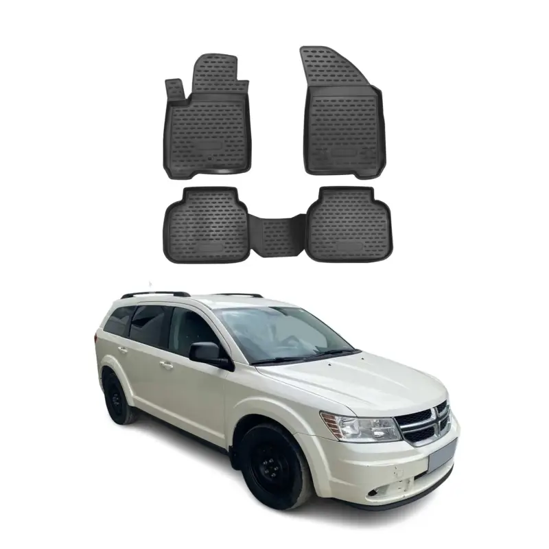 OMAC Gummimatten Fußmatten für Dodge Journey 2008-2024 TPE Automatten Schwarz 4x Neuheit