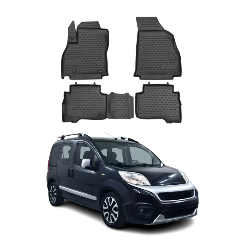 Kracherpreis OMAC Gummimatten Fußmatten für Citroen Nemo 2008-2021 TPE Automatten Schwarz 4x
