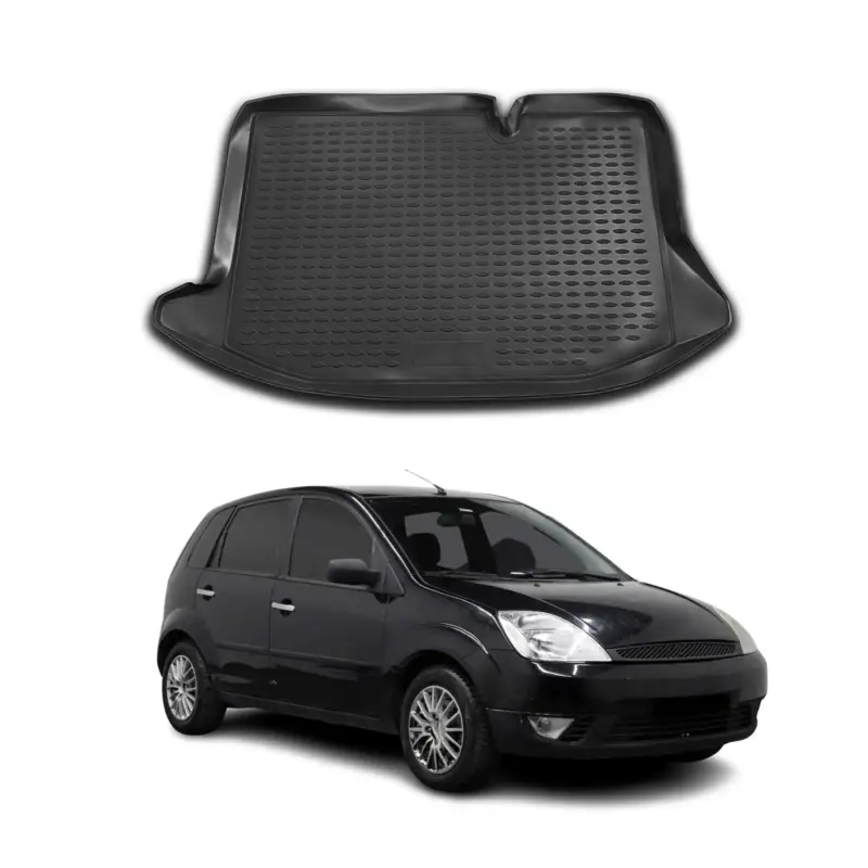Jetzt Bestellen Kofferraummatte Kofferraumwanne für Ford Fiesta 2001-2008 Gummi TPE Schwarz