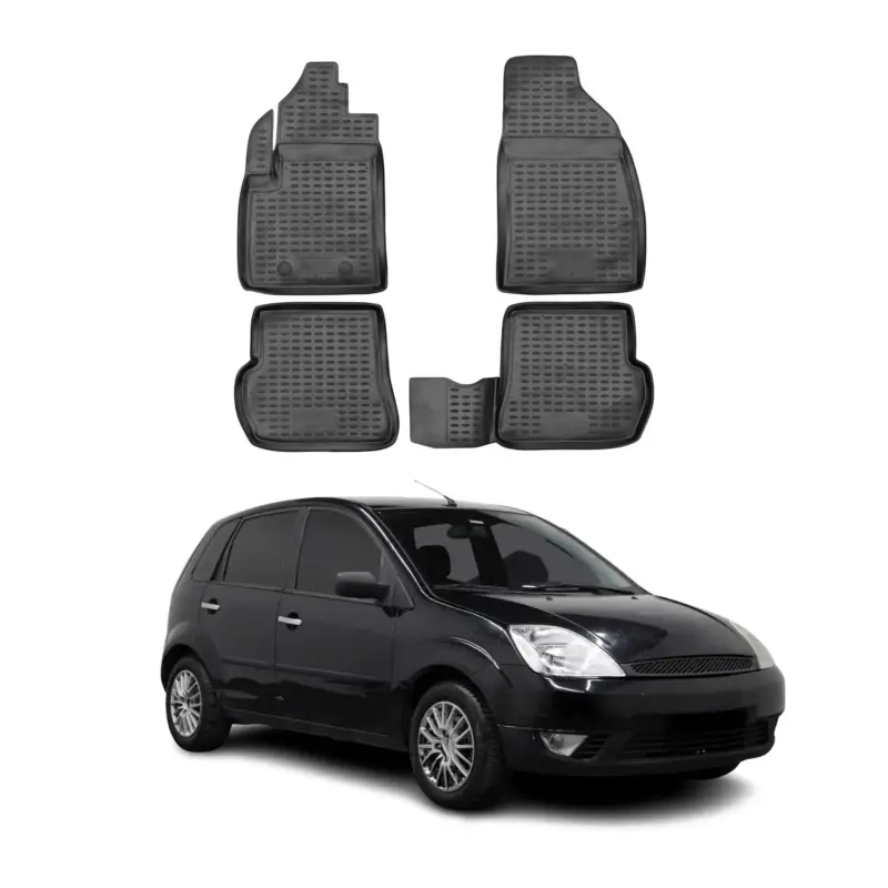 OMAC Gummimatten Fußmatten für Ford Fiesta V 2005-2008 TPE Automatten Schwarz 4x Letzte Chance