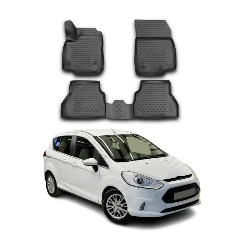 Solange Der Vorrat Reicht OMAC Gummimatten Fußmatten für Ford B-Max 2012-2021 TPE Automatten Schwarz 4x