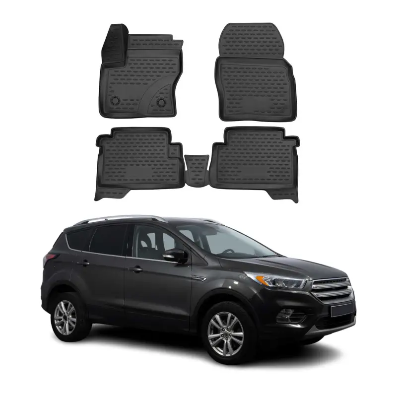 Garantierte Lieferung OMAC Gummimatten Fußmatten für Ford Kuga II 2012-2019 TPE Automatten Schwarz 4x