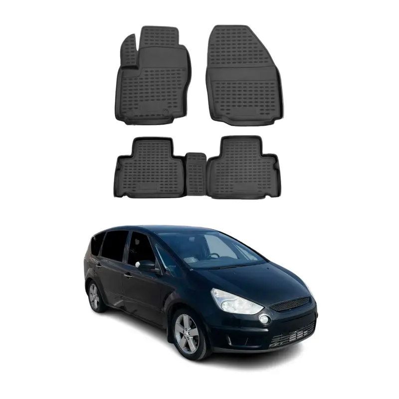 OMAC Gummimatten Fußmatten für Ford S-Max 2006-2014 TPE Automatten Schwarz 4x Direktkauf