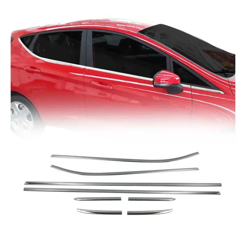 Markenprodukt Fensterleisten Zierleisten für Ford Fiesta Schrägheck 2017-2021 Edelstahl 8tlg