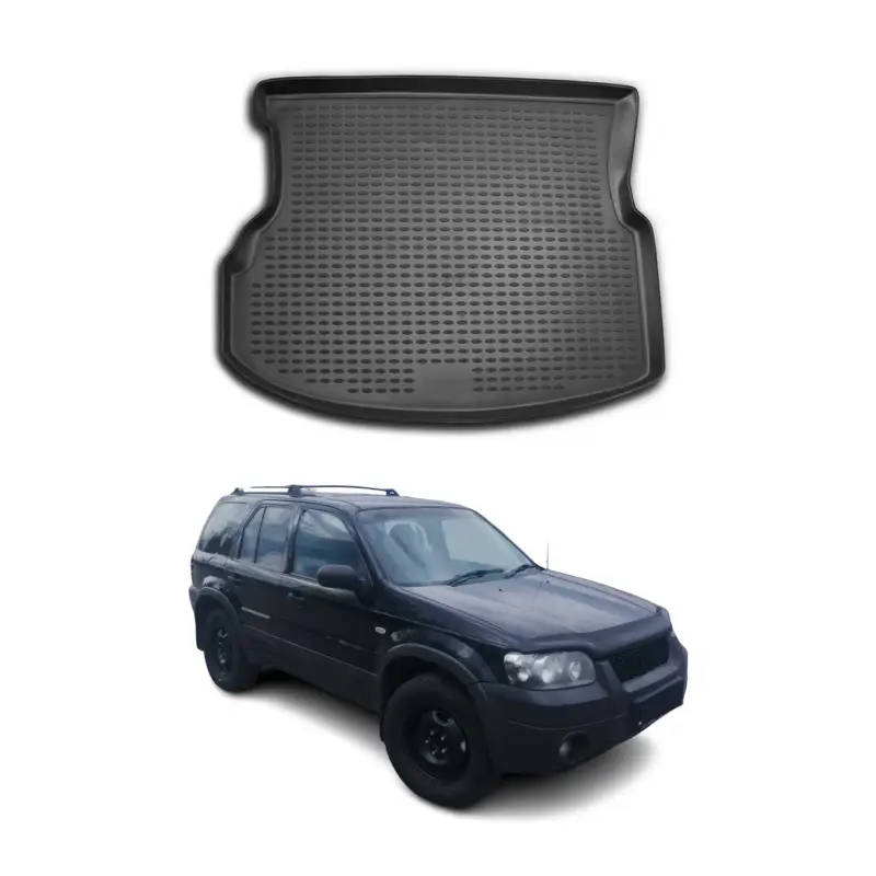 Expressversand Kofferraummatte Kofferraumwanne für Ford Maverick 2001-2005 Gummi TPE Schwarz