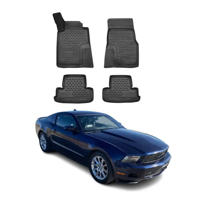 OMAC Gummimatten Fußmatten für Ford Mustang 2010-2013 TPE Automatten Schwarz 4x Top-Seller