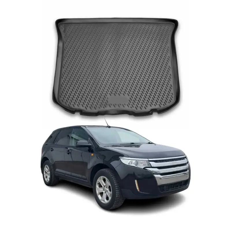 Zertifiziert Kofferraummatte Kofferraumwanne für Ford Edge 2013-2015 Gummi TPE Schwarz