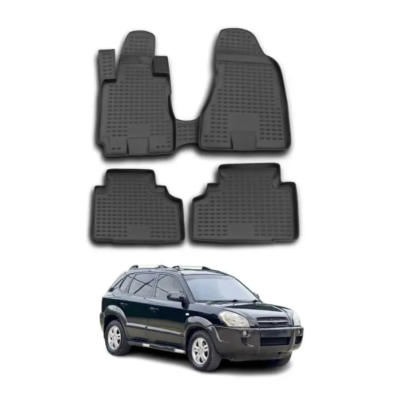 OMAC Gummimatten Fußmatten für Hyundai Tucson 2004-2010 TPE Automatte Schwarz 4x Abverkauf