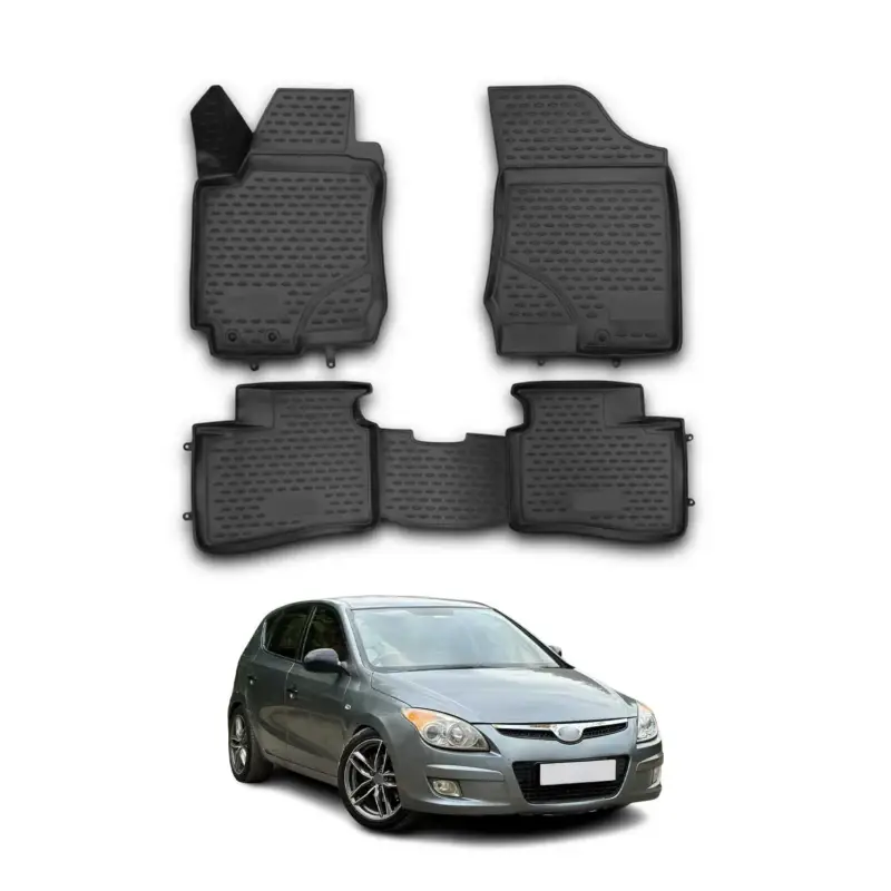 Online Kaufen OMAC Gummimatten Fußmatten für Hyundai i30 2007-2012 TPE Automatten Schwarz 4x