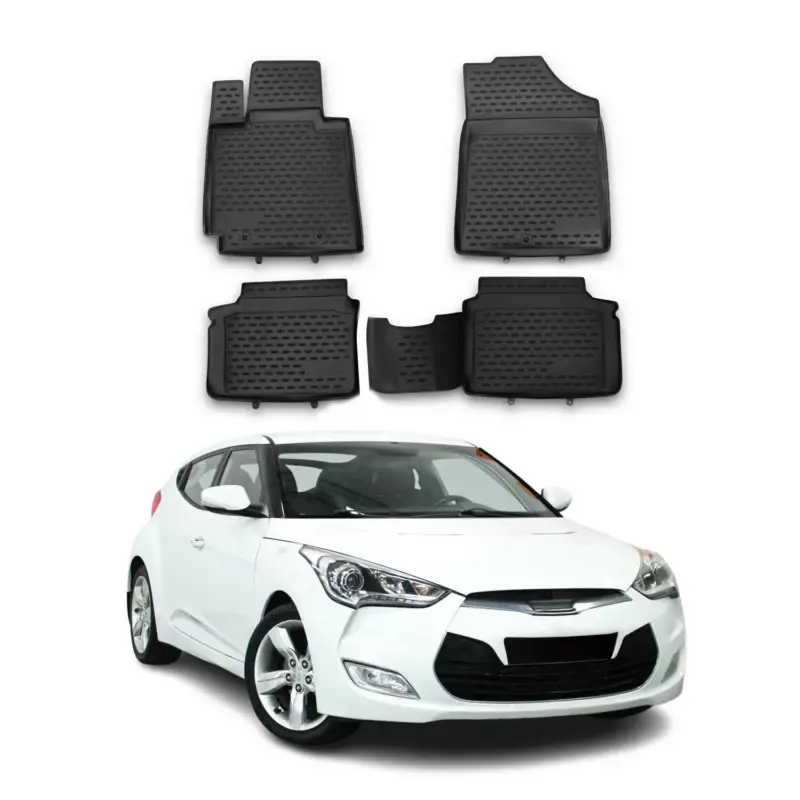 OMAC Gummimatten Fußmatten für Hyundai Veloster 2011-2017 TPE Matten Schwarz 4x Jetzt Kaufen