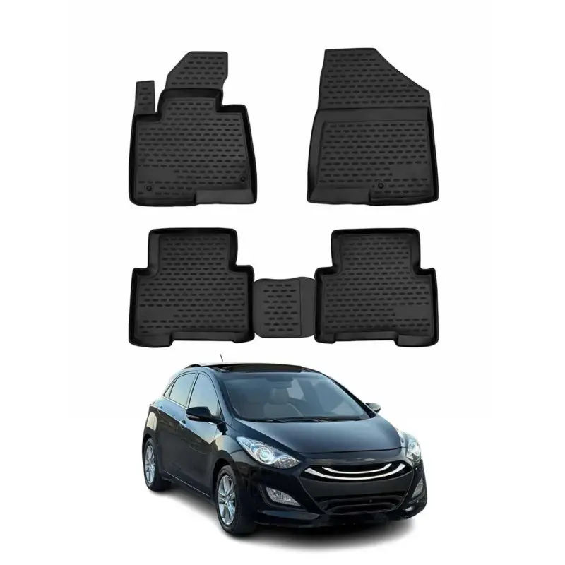 Online Kaufen OMAC Gummimatten Fußmatten für Hyundai i30 2012-2017 TPE Automatten Schwarz 4x