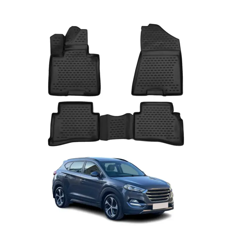 Neue Ware OMAC Gummimatten Fußmatten für Hyundai Tucson 2015-2020 TPE Automatte Schwarz 4x